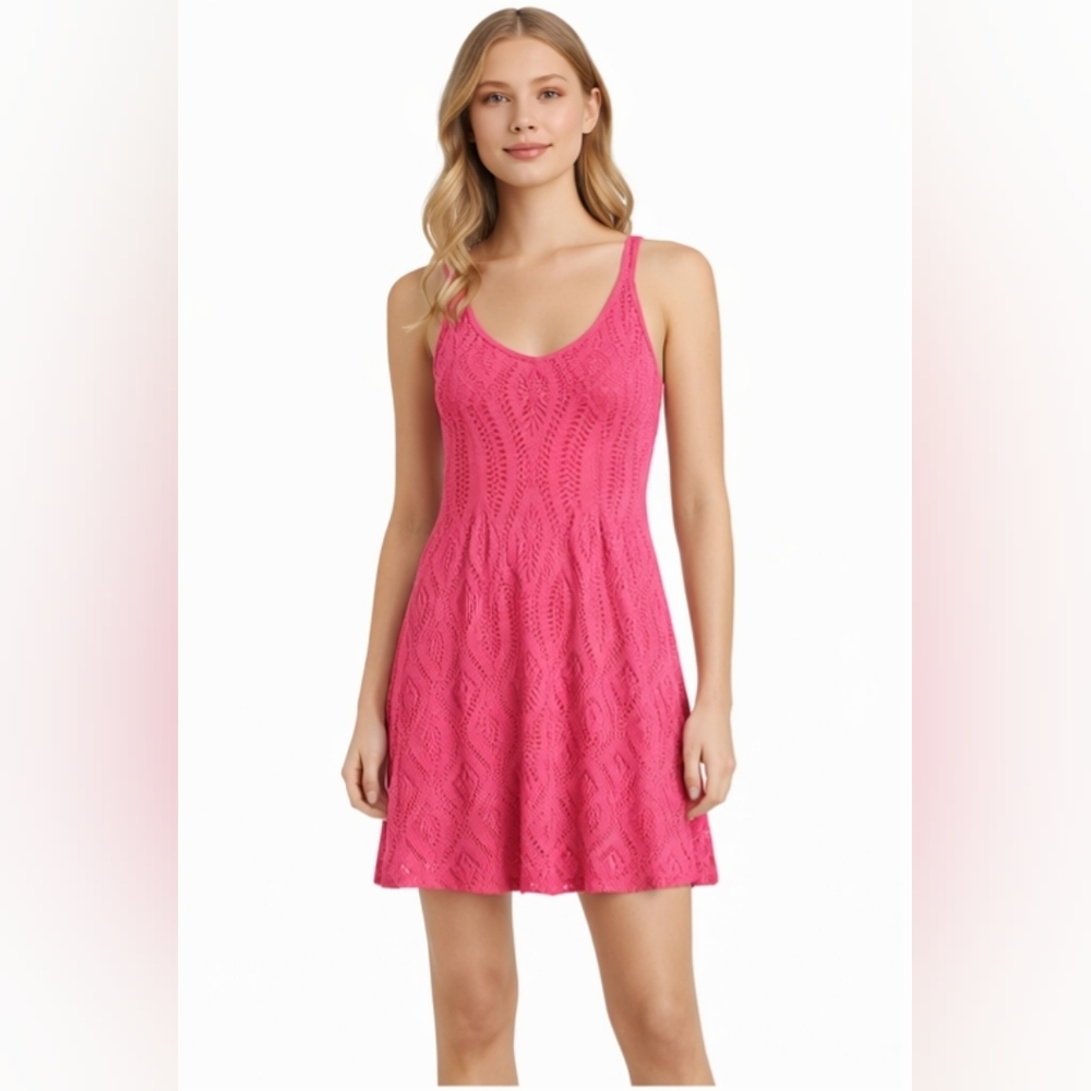 Ellison Crochet Pink Sleeveless Dress